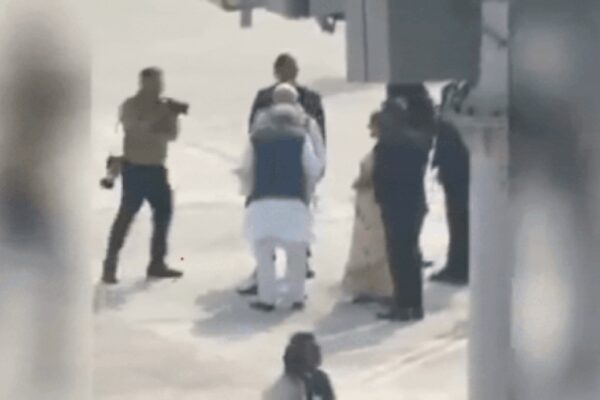 Watch: Nitish tries to touch Modi’s feet at Patna airport; This is how PM reacts