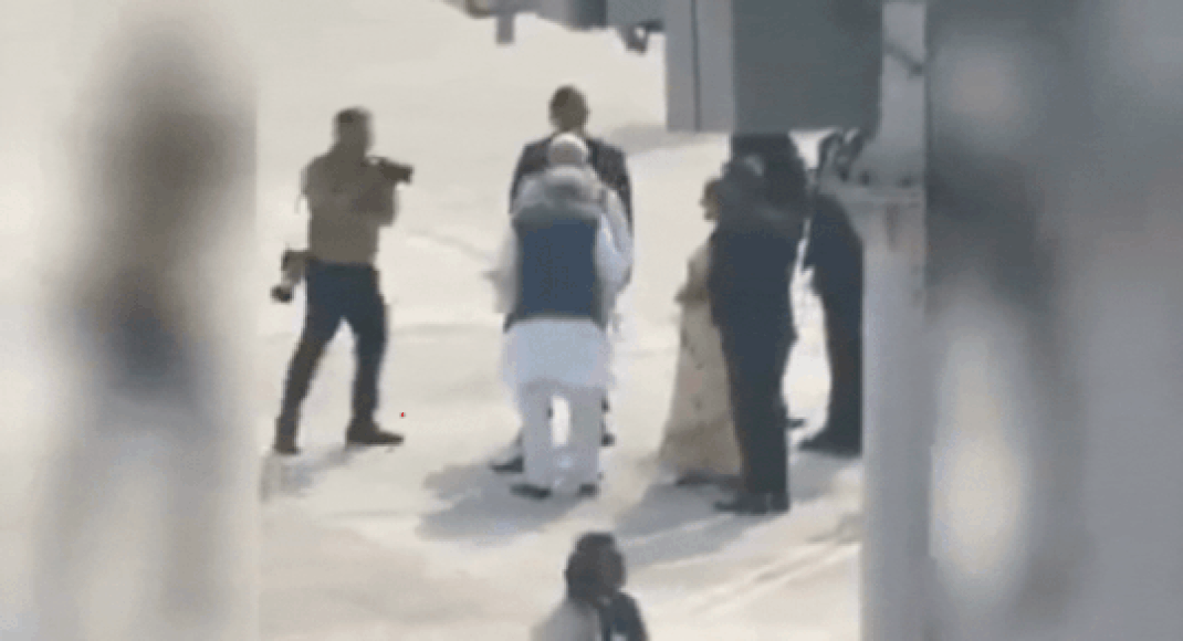 Watch: Nitish tries to touch Modi’s feet at Patna airport; This is how PM reacts