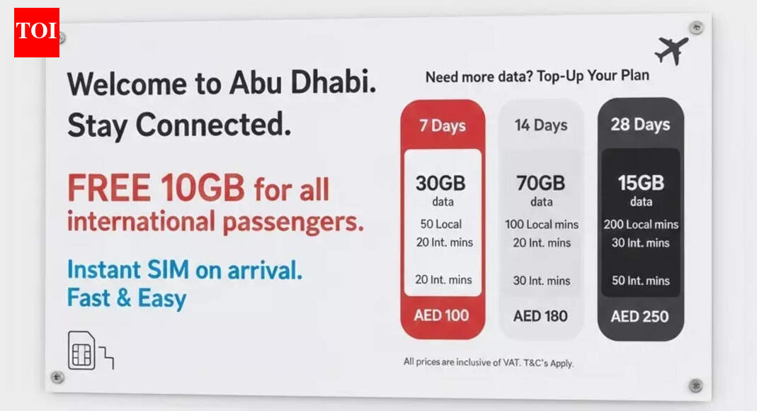 Breaking: Abu Dhabi rolls out free 10GB SIM for all international passengers | World News