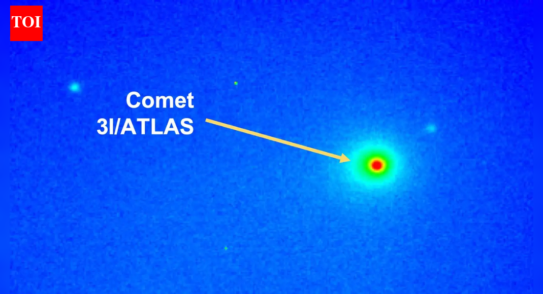 Indian and Nasa space scientists have captured fresh images of interstellar object 3I/ATLAS and confirmed that it has all the characteristics of a “comet” while dismissing some astronomers’ theory that it could be an “alien ship”.The scientists from Ahmedabad-based Physical Research Laboratory (PRL) under the Department of Space have captured interstellar comet 3I/ATLAS, which is currently on its way out of the inner solar system, Isro said in a statement on Wednesday. PRL scientists observed 3I/ATLAS in imaging and spectroscopic modes with the 1.2-metre telescope, located at an altitude of 1,680 metre in Mount Abu. PRL made these observations between Nov 12 and 15.On Wednesday, Nasa also released fresh images of 3I/ATLAS and dismissed speculation that it is an alien spacecraft. “It definitely behaves like a comet. We certainly haven’t seen any technosignatures or anything from it that would lead us to believe it was anything other than a comet,” Nicola Fox, associate administrator of Nasa’s science mission directorate, said, while referring to the comet as “our friendly solar system visitor”. Fox said Nasa has studied 3I/ATLAS with over a dozen scientific platforms, including Hubble and James Webb space telescopes and satellites orbiting Mars.NASA associate administrator Amit Kshatriya also said, “It looks and behaves like a comet. And all evidence points to it being a comet.” The new Nasa images showed it with a blurry appearance but with the clear presence of a telltale coma — the hazy cloud of gas and dust around its nucleus — and the tail of dust following its orbit.According to Indian scientists, the images of PRL observation show a near-circular coma. The coma of a comet is the large, glowing atmosphere of gas and dust that forms around its nucleus as it gets closer to the Sun. It is created when the Sun’s heat causes the frozen ices on the nucleus to vaporise, or ‘sublimate’, releasing gas and dust that form a large, diffused cloud. Indian scientists have also acquired a spectrum of the light from the comet. The result shows prominent emission features commonly seen in solar system comets — CN, C2 and C3 bands in the shorter wavelength side of the spectrum, the Isro statement said.In case of 3I/ATLAS, the production rates for the prominent bands (emissions pertaining to the constituent molecules) were computed with limiting values around 1025 molecules/sec. The production rate ratios seem to place this comet in the class of ‘typical comets’ of the solar system. Further observations will be continued as the comet gradually comes into the darker part of the night, it said.End of ArticleFollow Us On Social MediaVideosIndia And Israel Launch FTA Talks; Piyush Goyal, Nir Barkat Sign Terms Of ReferenceDelhi’s Pollution Forces Australian Foreign Minister Penny Wong To Cough, Stop Her Speech MidwayJaishankar Meets Afghan Commerce Minister Azizi In Delhi; Trade, Connectivity DiscussedMEA Outlines Agenda For PM Modi’s South Africa Visit For G20 Summit In JohannesburgPenny Wong’s Cricket Banter With Jaishankar Highlights Warm, Confident India-Australia PartnershipJaishankar, Penny Wong Send A Strong India-Australia Message To China And The World on Indo-PacificIFFI 2025 Opens With A Surprise As Korean Minister Sings Vande Mataram And Wins Standing OvationPiyush Goyal’s 10 D’s Pitch in Israel Recasts India As Future-Ready for Worldwide InvestmentsDelhi Student Suicide Case: Massive Protest Outside School After Note Alleges Harassment By TeachersPiyush Goyal Links India, Israel Through Shared Adversities, Predicts 7% Percent GDP Growth For FY26123PhotostoriesFrom better brain function to stronger heart: 5 reasons why backward walking is excellent for youPrincess Diana finally enters the Grévin Wax Museum and yes, she’s wearing the iconic ‘Revenge Dress’Dipika Kakar breaks down after meeting her oncologist amid liver cancer treatment; says, ‘The reports are normal, but there is a constant fear and anxiety’Peripheral Artery Disease: 5 major causes, and ways to prevent it9 must-try street foods in Udaipur5 expert-approved best foods to control diabetes5 spectacular animals with the biggest horns on their heads10 father-son duos who left a mark on cricket historyHyderabad Metro’s big upgrade: Six-coach trains, faster rides to end commuter chaos soonPriyanka Chopra, Ranbir Kapoor to Alia Bhatt: Bollywood stars who reinvented their style after major career shifts123Hot PicksDelhi AQI TodayBihar Minister List 2025Bihar CM Oath CeremonyGold rate todaySilver rate todayPublic Holidays NovemberBank Holidays NovemberTop TrendingJoel EmbiidSavannah JamesGiannis AntetokounmpoTrevon DiggsKris KnoblauchAdin RossCandace OwensKona TakahashiKatie JohnsonOlivia Dunne