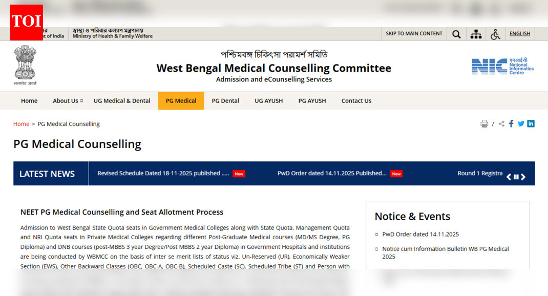 WB NEET PG counselling 2025: Choice filling for Round 1 begins today at wbmcc.nic.in; check details here
