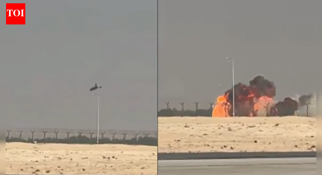 NEW DELHI: An Indian Air Force Light Combat Aircraft (LCA) Tejas crashed during a demonstration flight at the Dubai Air Show on Friday afternoon, sending thick black smoke rising from the crash site and shocking spectators. The HAL-manufactured fighter jet went down at approximately 2:10pm local time while performing aerial manoeuvres, according to officials.Multiple eyewitness videos showed the aircraft appearing to lose balance before nosediving and crashing at a distance from the spectator area. Emergency response teams immediately moved in as smoke billowed across the airfield.Spectators watched from a distance in stunned silence as the aircraft went down. Many stood frozen, with their hand over their heads, struggling to process what they had just witnessed, while the dark plume billowed upward.The incident occurred during one of the aviation industry’s most prominent events, where India’s indigenous Tejas jet was participating in a scheduled display to highlight the country’s defence manufacturing capabilities.The Indian Air Force confirmed that the pilot suffered critical injuries in the crash and later succumbed to them, according to an official statement. The Indian Air Force stated that additional information is being gathered.Authorities have begun investigating the cause of the crash, and further details are awaited.About the AuthorTOI News DeskThe TOI News Desk comprises a dedicated and tireless team of journalists who operate around the clock to deliver the most current and comprehensive news and updates to the readers of The Times of India worldwide. With an unwavering commitment to excellence in journalism, our team is at the forefront of gathering, verifying, and presenting breaking news, in-depth analysis, and insightful reports on a wide range of topics. The TOI News Desk is your trusted source for staying informed and connected to the ever-evolving global landscape, ensuring that our readers are equipped with the latest developments that matter most.”Read MoreEnd of ArticleFollow Us On Social MediaVideosDeadly 5.5 Earthquake Rocks Bangladesh, Killing At Least Six, Triggers Widespread Panic Across DhakaIndia Demands End To Veto Manipulation And Calls For Comprehensive Reform Of The UN Security CouncilOperation Sindoor 2.0 Talk Rises As Expert Says India Must Hit Pak But Fix White Collar Terror TooIn Fiery UK Conclave Speech, Suhel Seth Says India Has Evolved Beyond 1947, Now Shapes Global PowerShashi Tharoor Says The UN Cannot Be Abandoned Despite Gaza And Ukraine At Desmond Tutu LecturePiyush Goyal Says India And Israel Are Emotionally Close, Recalls Pahalgam And Delhi Terror Attacks’Eternally Grateful’: Sheikh Hasina’s Son Thanks PM Modi For Saving His Mother’s Life, Slams YunusIndia And Israel Launch FTA Talks; Piyush Goyal, Nir Barkat Sign Terms Of ReferenceDelhi’s Pollution Forces Australian Foreign Minister Penny Wong To Cough, Stop Her Speech MidwayJaishankar Meets Afghan Commerce Minister Azizi In Delhi; Trade, Connectivity Discussed123PhotostoriesFrom ‘120 Bahadur’ to ‘The Family Man 3’: Movies and OTT releases to watch this weekendHow Bollywood mothers turned tender love into unshakeable strength on screenMumbai Infrastructure Boost: LBS Marg-BKC Flyover Connector Nears Early Completion, Promises Seamless Traffic Flow7 birds whose name starts with letter U10 cute baby girl names inspired by popular cartoon charactersKFC, McDonald’s, Pizza Hut, Haldiram’s And More May Soon Set Up Outlets At Indian Railway StationsAllu Arha birthday special: Adorable social media moments shared by Allu Arjun and Sneha ReddyWho are Smriti Mandhana’s parents? The quiet strength behind the cricket star5 ways to rebuild connection after too many fightsTravel inspiration of the day: 5 green getaways in India for a breath of fresh air123Hot PicksDelhi AQI TodayBihar Minister List 2025Bihar CM Oath CeremonyGold rate todaySilver rate todayPublic Holidays NovemberBank Holidays NovemberTop TrendingBest Rockstar Games to Play for GTA 6Savannah JamesGiannis AntetokounmpoTrevon DiggsDelhi School Suicide CaseKolkata EarthquakeCandace OwensGavin BrindleySophie CunninghamMLB Trade Rumors