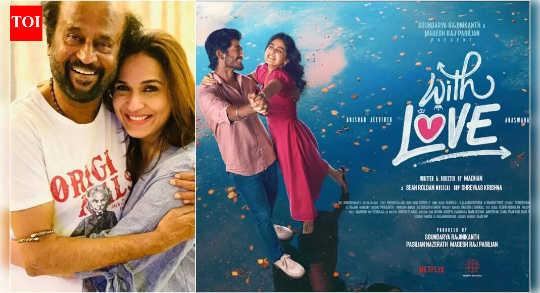 Rajinikanth unveils title poster and teaser of daughter Soundarya Rajinikanth’s film ‘With Love’ starring Abishan Jeevinth and Anaswara Rajan