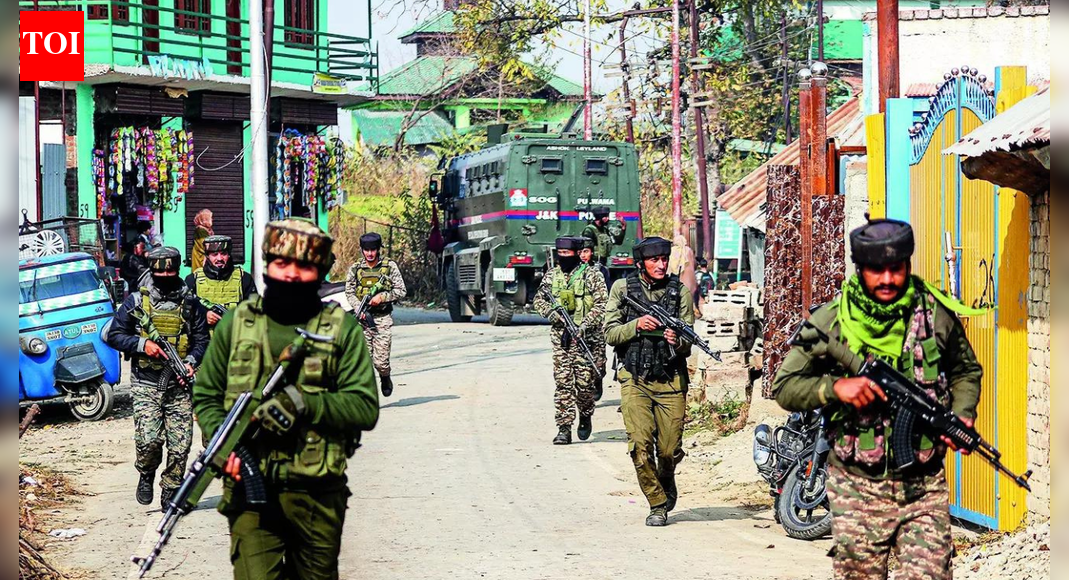 Security forces in Jammu and Kashmir thwarted a potential terror plot in Handwara, recovering M4 rifles and other ammunition. A joint operation in the Neeriyan forest area led to the discovery of a major hideout. Separately, police are inspecting doctors’ lockers in medical institutions to prevent misuse.  SRINAGAR: Security forces on Friday foiled what they called “a potential terror plot” in Jammu and Kashmir, and recovered weapons and ammunition, including M4 rifles, during a search in Handwara, around 130 km north of Srinagar.“Based on specific input, a joint operation was launched by J&K Police and the Army’s Naugam brigade in the Neeriyan forest area along the LoC in Nowgam sector,” a senior police officer said. The joint team busted a major hideout which led to the recovery of two M-series rifles with four magazines, two Chinese pistols with three magazines, two hand grenades and some live rounds.An FIR has been registered and further investigation has been set into motion, the officer said.In Srinagar and other districts of Kashmir, police continued the inspection of doctors lockers in medical institutions. The drive, launched in the wake of the uncovering of a white-collar terror module involving doctors, is aimed at preventing misuse of lockers for unauthorised storage of illegal or hazardous materials and strengthening internal security within medical institutions.End of ArticleFollow Us On Social MediaVideosTejas Crash: IAF Pilot Killed In Dubai Crash Identified As Wing Commander Namansh SyalDefence Experts Break Down Possible Causes Behind Tejas Fighter Jet Crash In DubaiPM Modi Gets Rousing Welcome From Indian Diaspora In Johannesburg Ahead Of G20 Summit | South Africa’‘I Am A Hindu’: Shashi Tharoor Evokes Swami Vivekananda To Tell The World What Hinduism Stands ForAmit Shah Says BSF Crushed 118 Pak Posts, He Issues Tough Security Message From Sindoor Van In KutchEx-CIA Reveals Savage Reply To Imran Khan’s PTI After Apology Demand Over His India-Pak War Analysis’All 140 MLAs Are Mine’: DK Shivakumar Amid Karnataka CM Speculation; Siddaramaiah RespondsKabul Turns To India As New Trade Partner Amid Pak Blockades And Push For Fresh Regional CorridorsTejas Crashes In Dubai Air Show Display As Massive Fireball Sparks Panic, Pilot Succumbs To InjuriesDeadly 5.5 Earthquake Rocks Bangladesh, Killing At Least Six, Triggers Widespread Panic Across Dhaka123Photostories‘120 Bahadur’ star Raashii Khanna’s promotional looksWhat causes high uric acid levels, early symptoms and how to bring it down naturally with science backed tipsTop Harvard doctor reveals the right time to eat these 7 nuts to gain maximum benefitsVegetarian Thanksgiving: 4 mains that taste better than the Turkey10 dhaba-style Paneer dishes to try at home this weekendRekha to Kriti Sanon: Trending celebrity style highlights of the dayFrom Shah Rukh Khan’s ‘Kabhi Khushi Kabhie Gham’ to Salman Khan’s ‘Maine Pyar Kiya’: A look at classic Bollywood films through the modern lensWhy Sadhguru recommends having Beetroot and Cardamom Soup during winter eveningsHow to make Zero-Oil Soya Biryani at homeFrom FOMO to Slaps: New age Gen Z terms parents should know123Hot PicksDelhi AQI TodayBihar Minister List 2025Bihar CM Oath CeremonyGold rate todaySilver rate todayPublic Holidays NovemberBank Holidays NovemberTop TrendingBest Rockstar Games to Play for GTA 6Savannah JamesWayne GretzkysTrevon DiggsDelhi School Suicide CaseKolkata EarthquakeCandace OwensGavin BrindleySophie CunninghamMLB Trade Rumors