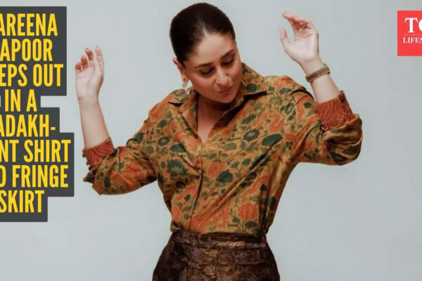 Kareena Kapoor’s Ladakh-inspired printed silk shirt and dramatic fringe skirt are the fashion plot twist of 2025