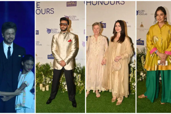 Shah Rukh Khan pays tribute to 26/11, Pahalgam and Delhi blast victims; Ranveer Singh, Sara Tendulkar, Manisha Koirala join him at Global Peace Honours 2025