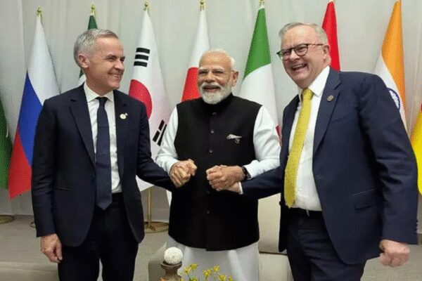 PM Modi with Australian PM Anthony Albanese and his Canadian counterpart Mark Carney on the sidelines of G20 Summit in Johannesburg Modi said in a post on social media platform ‘X’ that he had an excellent meeting with Albanese and Carney on the sidelines of the G20 Summit in Johannesburg and that the leaders were delighted to announce an Australia-Canada-India Technology and Innovation (ACITI) Partnership.According to the Prime Minister, the initiative will deepen collaboration between democratic partners across three continents and three oceans in emerging technologies, support diversification of supply chains, clean energy and mass adoption of AI.”We look forward to working together to guarantee a better future for the coming generations,” he said.The initiative will draw on the natural strengths of the three countries and lay emphasis on green energy innovation and building resilient supply chains, including in critical minerals, said the three countries in a joint statement.”It will deepen their respective ambition and strategic collaboration towards net zero and drive further diversification of supply chains towards a secure, sustainable, and resilient future. The Partnership will also examine the development and mass adoption of artificial intelligence to improve the lives of our citizens,” said the statement, adding that they agreed that officials should convene in the first quarter of 2026 to take the initiative forward.End of ArticleFollow Us On Social MediaVideosTrump Says He Brokered Eight Peace Deals Including India And Pakistan During Mamdani MeetUP Gears Up For Biggest Crackdown Yet As CM Yogi Mandates Detention Hubs For Illegal ImmigrantsModi, Meloni Share Warm Laughter on G20 Sidelines in Johannesburg‘In memory of our brothers’: Russian Pilot’s Heartfelt Note For Indian Tejas Pilot After Dubai Crash’Objective Is To Destroy The Enemy’: Op Sindoor Echoes As Indian Army Vows Stronger Response to PakIndian Army Chief Reveals How A Trusted Orchestra Crushed Nine Targets in Operation Sindoor BlitzManipur Sangai Festival 2025- ThemeAt G20 Summit, PM Modi Proposes Global Knowledge, Skills, Health And Security Initiatives For FutureSangai Festival 2025 Opening CeremonyEx-VP Jagdeep Dhankhar Breaks Silence, Calls Out Narrative Traps With Cryptic Reference To His Past123PhotostoriesFrom Bengal to B-town, actors who found fame in Hindi filmsLaughter Chefs 3: From new jodis of Vivian Dsena-Eisha Singh, Gurmeet-Debina to Tejasswi Prakash-Karan Kundrra teaming up together: Highlights from the new season3 Ayurveda-approved fruit rules to boost digestionFrom Harman Sidhu to Danish Zehen: Indian celebrities who died in tragic road accidents7 high-protein breakfast shakes with 20g per glassMillion-dollar executives: Meet top 5 highest-paid CXOs in India FY259 behaviours that slowly destroy relationships over timeTop 4 home remedies to reduce bloating and boost digestion naturallyKartik Aaryan to Sara Tendulkar: 5 best celebrity looks of the daySilent signs of bullying every parent should pay attention to123Hot PicksDelhi AQI TodayBihar Minister List 2025Bihar CM Oath CeremonyGold rate todaySilver rate todayPublic Holidays NovemberBank Holidays NovemberTop TrendingFantasy Football Injury ReportSavannah JamesBrittany MahomesTaylor SwiftTravis KelceChris Blake GriffithJosh Allen InjuryCharvarius WardFortnite Chapter 7 LeakedCade Cunningham