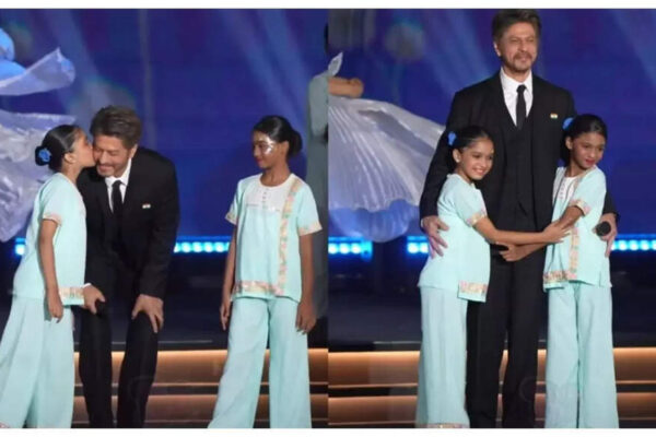Shah Rukh Khan’s cute moment with his young fans from the Global Peace Honours 2025 stage goes viral – Watch