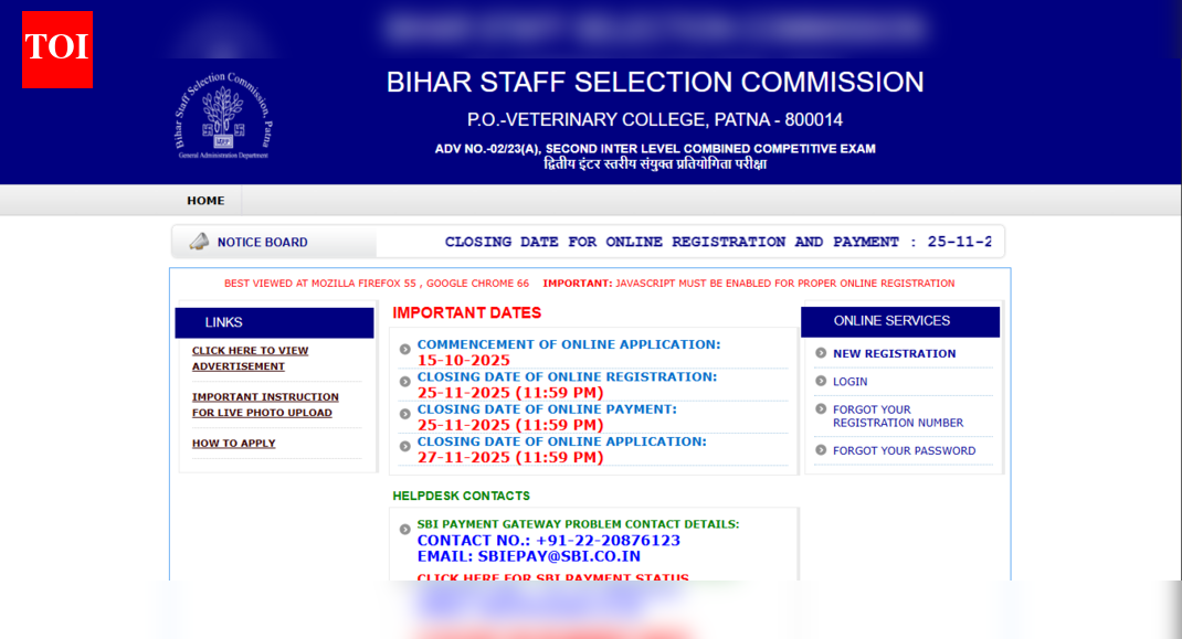 BSSC Inter Level recruitment 2025: Registration window closes soon for 23,175 posts; direct link to apply here