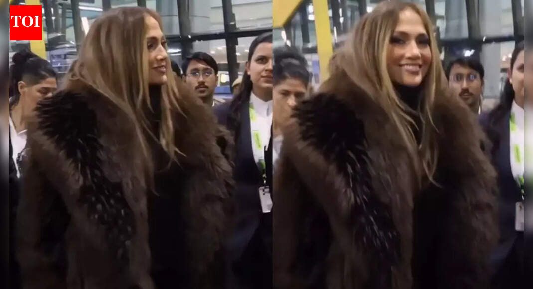 Jennifer Lopez waves goodbye at the airport after performing at a star-studded Udaipur wedding – Watch