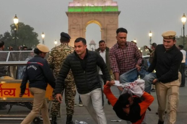 Seventeen protesters were sent to judicial custody in Delhi for demonstrating at India Gate against air pollution, bringing the total arrests to 22. Police reported protesters obstructed and assaulted officers, using pepper spray. Two FIRs were registered under the Bharatiya Nyaya Sanhita.  NEW DELHI: A Delhi court on Monday sent another 17 protesters to three-day judicial custody in connection with the November 23 demonstration at India Gate against rising air pollution levels, police said, as the total number of arrests linked to the protest rose to 22.Earlier today, Delhi Police arrested at least 15 people on charges of obstructing its personnel and assaulting them, besides blocking the road during a protest at the India Gate over rising air pollution levels in the national capital, an official told PTI. Officials said the group was detained for allegedly obstructing police personnel, assaulting them and blocking the road during the protest.Delhi Air Pollution Protest At India Gate Turns Violent Amid ‘Madvi Hidma Amar Rahe’ SlogansAccording to Delhi Police, two FIRs have been registered, one at Sansad Marg police station and another at Kartavya Path police station, under multiple sections of the Bharatiya Nyaya Sanhita, including those related to outraging the modesty of women.Police said the situation escalated on Sunday evening after a confrontation broke out while demonstrators were being removed from the site. “The situation then turned into a scuffle, and some protesters used pepper spray on our personnel, which is unusual and rare,” a police officer said. He added that the accused were produced before court on Monday.Authorities said the protest was held without permission at a non-designated site. “India Gate is not a designated protest site. The protesters were asked to leave. Jantar Mantar is the designated protest site, and anyone can demonstrate there after obtaining permission. On Sunday, the protesters blocked the C-Hexagon after jumping police barricades. They sat on the road for over an hour, and even people stuck in the traffic jam were requesting them to clear the way,” the officer said.He added that the protesters misbehaved with police. “Many police personnel sustained injuries during the scuffle and were rushed to RML Hospital for treatment. We are investigating the entire matter and checking CCTV footage to identify everyone involved,” he said.Police said they are also examining allegations that some protesters raised slogans in support of Maoist leader Madvi Hidma.Meanwhile, the Delhi Coordination Committee for Clean Air said the city’s worsening air quality has become a “serious risk” to public health. It alleged that the government is relying on “cosmetic measures” instead of addressing root causes, claiming PM2.5 levels have remained in the “severe” category.In a separate hearing, a Delhi court on Monday sent five students to two-day judicial custody in a related case registered at Kartavya Path police station over the alleged use of pepper spray on police officials during the protest. Judicial Magistrate Aridaman Singh Cheema also sent one accused to an observation home until age verification.The five students sent to judicial custody were identified as Akash, Ahan, Akshay, Sameer and Vishnu. Police have invoked sections 74, 115(2), 221 and 223 of the BNS for assault, causing hurt, obstruction of public servants and disobedience of lawful orders.About the AuthorTOI News DeskThe TOI News Desk comprises a dedicated and tireless team of journalists who operate around the clock to deliver the most current and comprehensive news and updates to the readers of The Times of India worldwide. With an unwavering commitment to excellence in journalism, our team is at the forefront of gathering, verifying, and presenting breaking news, in-depth analysis, and insightful reports on a wide range of topics. The TOI News Desk is your trusted source for staying informed and connected to the ever-evolving global landscape, ensuring that our readers are equipped with the latest developments that matter most.”Read MoreEnd of ArticleFollow Us On Social MediaVideos’Doesn’t Deserve LoP Post’: BJP Slams Rahul Gandhi For Missing CJI Surya Kant’s Oath CeremonyAs Pakistan Halts Afghan Transit, Kabul Boosts India Partnership And Fast-Tracks The Chabahar RouteIndia’s Soft Power Rises As Jaishankar Expands Global Gita Mahotsav, Kurukshetra Festival OutreachPunjab: Anandpur Sahib Hosts 3-Day Tribute on Guru Tegh Bahadur’s 350th Martyrdom Year’They Said Arunachal Is China’: Indian Woman Alleges Harassment After Passport Rejection In ShanghaiRajnath Says India Followed Krishna’s Message In Operation Sindoor After Pakistan Misread Decency‘Enemies of the Nation Are Our Enemies’Owaisi Condemns Delhi Blast’Double Trade By 2030′: Piyush Goyal’s Big Remarks As India, Canada Agree To Resume FTA TalksTejas Crash: HAL Issues Clarification As Court Of Inquiry Probes Wing Commander Namansh Syal’s DeathDelhi Air Pollution Protest At India Gate Turns Violent Amid ‘Madvi Hidma Amar Rahe’ Slogans123PhotostoriesThanksgiving side dishes: 5 easy recipes to try this yearA legend lives on: Nostalgic images of Dharmendra, the ‘He-Man’ of Bollywood10 Indian breakfasts that are high in protein and under 300 calories5 Indian baby name pairs that are perfect for siblingsDharmendra: The late legend’s heartwarming family picturesEvil Eye You Attract According To Your Date of BirthLong-term love tips: 8 practical ways to stay close and happy in a relationshipLate actor Dharmendra’s most touching parenting lessons: It’s all about love, simplicity and staying grounded10 winter getaways in India that double as European lookalikesPhotos and interesting facts from inside Bill Gates 5 Million home ‘Xanadu 2.0’123Hot PicksDelhi AQI TodayNew Labour CodeChennai rainGold rate todaySilver rate todayPublic Holidays NovemberBank Holidays NovemberTop TrendingNew Labour LawsIslam MakhachevCola Social Security PaymentsBrittany MahomesCanada Citizenship ActDelhi ProtestSmriti Mandhana WeddingJack HughesRama Raju MantenaFortnite Chapter 7 Leaked