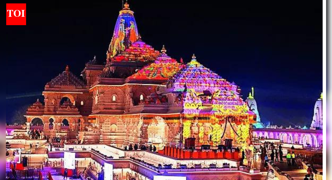 Ayodhya temple is decked up on the eve of the flag-hoisting event AYODHYA: PM Narendra Modi will ceremonially hoist a saffron flag atop Ram temple in Ayodhya to mark its formal completion Tuesday, twenty-two months after he presided over the consecration ceremony of the Ram Lalla idol.The right-angled flag, measuring 10 feet in height and 20 feet in length, depicts a radiant Sun with ‘Om’ inscribed on it along with the image of Kovidara tree. “The programme will take place on the auspicious Panchami date of Shukla Paksha in the month of Margashirsha, coinciding with Abhijit Muhurat of Shri Ram and Maa Sita’s Vivah Panchami, a day symbolising divine union,” the PM office said in a release.PM Modi will visit Saptmandir, housing temples dedicated to Maharshi Vashishtha, Maharshi Vishwamitra, Maharshi Agastya, Maharshi Valmiki, Devi Ahilya, Nishadraj Guha, and Mata Shabari, the PMO release added. This will be followed by a visit to Sheshavtar Mandir.On the eve of the ceremony, Ayodhya wore a festive look, with dignitaries and devotees descending on the temple town. “We have invited 6,000 individuals from the middle and lower middle class from Purvanchal (eastern UP) and the Awadh region,” said Ram temple trust general secretary Champat Rai.An additional 900 invitees are those involved with the temple works in various capacities, apart from a few select guests who donated magnanimously for the construction. RSS chief Mohan Bhagwat, UP governor Anandiben Patel and CM Yogi Adityanath will be at during the ‘dhawajarohan’ ceremony.”We have invited a large nu-mber of people from backward classes and scheduled castes to represent society in a fair manner. Similarly, people from the minority communities too will attend,” said a senior functionary associated with the event.About the AuthorShalabhA member of the TOI UP bureau team, Shalabh brings extensive field reporting experience. While covering various government departments, he focuses on issues with the potential to significantly impact the public, both positively and negatively.Read MoreEnd of ArticleFollow Us On Social MediaVideosSpectacular Tribute: 350th Martyrdom Day of Guru Tegh Bahadur Marked with Light-&-Sound ShowSecond Day of Guru Tegh Bahadur’s 350th Martyrdom Tribute Marked with Devotion in Punjab“Indian market offers smooth trade opportunities,” says ASSOCHAM Secretary‘Why? Why? Why?’ Mamata Slams EC, Flags ‘Unusual & Alarming’ Moves Ahead of Bengal Polls’Doesn’t Deserve LoP Post’: BJP Slams Rahul Gandhi For Missing CJI Surya Kant’s Oath CeremonyAs Pakistan Halts Afghan Transit, Kabul Boosts India Partnership And Fast-Tracks The Chabahar RouteIndia’s Soft Power Rises As Jaishankar Expands Global Gita Mahotsav, Kurukshetra Festival OutreachPunjab: Anandpur Sahib Hosts 3-Day Tribute on Guru Tegh Bahadur’s 350th Martyrdom Year’They Said Arunachal Is China’: Indian Woman Alleges Harassment After Passport Rejection In ShanghaiRajnath Says India Followed Krishna’s Message In Operation Sindoor After Pakistan Misread Decency123PhotostoriesExpert-approved 4 foods you should never eat on an empty stomachHow to make Paneer stuffed Beetroot Paratha for breakfastHow 1 cup of this drink before bed can help burn belly fat in 30 days and how one can make it at homeDharmendra’s demise: From Krushna Abhishek, Karan Kundrra to Ankita Lokhande; TV celebs pay an emotional tribute to the legendary actorStruggling with fatty liver? 5 Ayurveda-approved food habits to improve liver healthSpeculation to confirmation: Sonam Kapoor’s second pregnancy becomes a masterclass in maternity fashionDisha Patani to Ananya Panday: The most talked-about fashion moments of the dayPlanning 2026 travels? 10 trending destinations in pictures to inspire youThanksgiving side dishes: 5 easy recipes to try this yearA legend lives on: Nostalgic images of Dharmendra, the ‘He-Man’ of Bollywood123Hot PicksDelhi AQI TodayNew Labour CodeChennai rainGold rate todaySilver rate todayPublic Holidays NovemberBank Holidays NovemberTop TrendingLeBron James WifeIslam MakhachevCola Social Security PaymentsBrittany MahomesCanada Citizenship ActDelhi ProtestSmriti Mandhana WeddingJack HughesRama Raju MantenaFortnite Chapter 7 Leaked