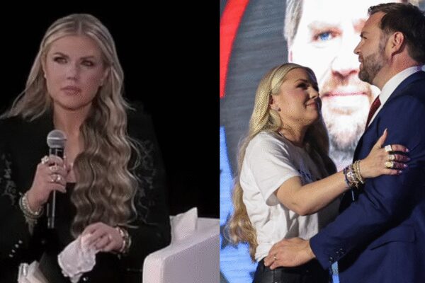 Erika Kirk shares the real story behind her viral JD Vance hug and why she touched back of his head on stage