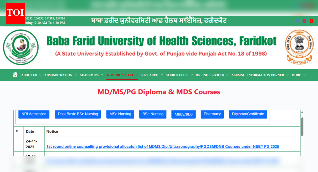 Punjab NEET PG counselling 2025 round 1 provisional seat allotment released: Direct link to check result here