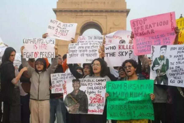 Delhi Police has booked protestors at India Gate under Section 197 of the Bharatiya Nyaya Sanhita for allegedly raising slogans in support of a slain Maoist commander. The FIR also includes charges of assaulting police personnel with pepper spray. Five students were remanded to judicial custody, with their lawyers alleging custodial torture and police brutality. Photo: ANI NEW DELHI: Delhi Police has added Section 197 of the Bharatiya Nyaya Sanhita in the FIR against protestors who were raising slogans at India Gate in support of dreaded Maoist commander Madvi Hidma, recently eliminated by security forces in Andhra Pradesh.Section 197 of the Bharatiya Nyaya Sanhita penalises making or publishing statements that target any religious, regional, caste, language or communal group in a way that harms national integration or spreads false information threatening India’s sovereignty, with punishment of up to three years or fine or both. In aggravated cases committed in a place of worship, punishment may extend to five years along with a fine”The protesters were holding posters of Maoist commander Madvi Hidma (who was recently killed in the encounter). When they tried to block the road, the police tried to remove them, but they sprayed pepper spray on the police personnel and tried to attack them. The police are now taking legal action against them,” Delhi Police told news agency ANI.Delhi Police on Monday also told a Delhi court that five protesters arrested for allegedly using pepper spray on police personnel during a pollution-related demonstration at India Gate were also heard raising slogans hailing Hidma.According to police, the first FIR registered at Kartavya Path Police Station invoked multiple provisions of the Bharatiya Nyaya Sanhita, including assault or criminal force to a woman with intent to outrage her modesty, voluntarily causing hurt, contempt of lawful authority of public servants and disobedience to lawful orders. Five persons were arrested under this case.A second FIR, filed at Parliament Street Police Station, was registered against 17 individuals under sections relating to disobedience to orders of a public servant, obstructing public servants, and wrongful restraint.Judicial Magistrate Aridaman Singh Cheema remanded the five students to two-day judicial custody.During the hearing, the defence alleged custodial torture, claiming at least three students were beaten during interrogation and submitting photographs purportedly showing bruise marks. “They are just students; they went there for a peaceful protest, not to indulge in any anti-national activity,” the lawyer argued, adding, “The photos we submitted show police brutality. What are they trying to unearth from the case?”In a separate hearing, Judicial Magistrate Sahil Monga sent the other 17 accused to three days’ judicial custody.About the AuthorTOI News DeskThe TOI News Desk comprises a dedicated and tireless team of journalists who operate around the clock to deliver the most current and comprehensive news and updates to the readers of The Times of India worldwide. With an unwavering commitment to excellence in journalism, our team is at the forefront of gathering, verifying, and presenting breaking news, in-depth analysis, and insightful reports on a wide range of topics. The TOI News Desk is your trusted source for staying informed and connected to the ever-evolving global landscape, ensuring that our readers are equipped with the latest developments that matter most.”Read MoreEnd of ArticleFollow Us On Social MediaVideosNew Tripura BSF IG Intensifies Border Vigilance Amid Bangladesh InstabilitySpectacular Tribute: 350th Martyrdom Day of Guru Tegh Bahadur Marked with Light-&-Sound ShowSecond Day of Guru Tegh Bahadur’s 350th Martyrdom Tribute Marked with Devotion in Punjab“Indian market offers smooth trade opportunities,” says ASSOCHAM Secretary‘Why? Why? Why?’ Mamata Slams EC, Flags ‘Unusual & Alarming’ Moves Ahead of Bengal Polls’Doesn’t Deserve LoP Post’: BJP Slams Rahul Gandhi For Missing CJI Surya Kant’s Oath CeremonyAs Pakistan Halts Afghan Transit, Kabul Boosts India Partnership And Fast-Tracks The Chabahar RouteIndia’s Soft Power Rises As Jaishankar Expands Global Gita Mahotsav, Kurukshetra Festival OutreachPunjab: Anandpur Sahib Hosts 3-Day Tribute on Guru Tegh Bahadur’s 350th Martyrdom Year’They Said Arunachal Is China’: Indian Woman Alleges Harassment After Passport Rejection In Shanghai123Photostories10 things every teenage girl needs to know from her parentsMahabharat: Rare, unique and beautiful baby boy names inspired by the Indian epicEthiopia volcanic ash: How to explain this to your child (in simple way)7 foods that naturally warm the body7 ways to deal with an avoidant partnerDharmendra’s final curtain: A journey through his rarest unseen memoriesFind your life path number and understand what’s coming next in your lifeTop oncologist shares 5 foods that can help starve cancer and lower risk10 phrases to raise an emotionally mature childDouble the stardom: Shah Rukh Khan and Salman Khan’s sharp power-suit moment breaks the internet123Hot PicksDelhi AQI TodayNew Labour CodeCyclone SenyarGold rate todaySilver rate todayPublic Holidays NovemberBank Holidays NovemberTop TrendingTatsuya ImaiBlake LivelyJoe Thornton Net WorthStem OPT ExtensionMLB Trade RumorsTravis TurnerBrad MarchandTyson FuryDrake LondonDenver Nuggets vs Memphis Grizzlies