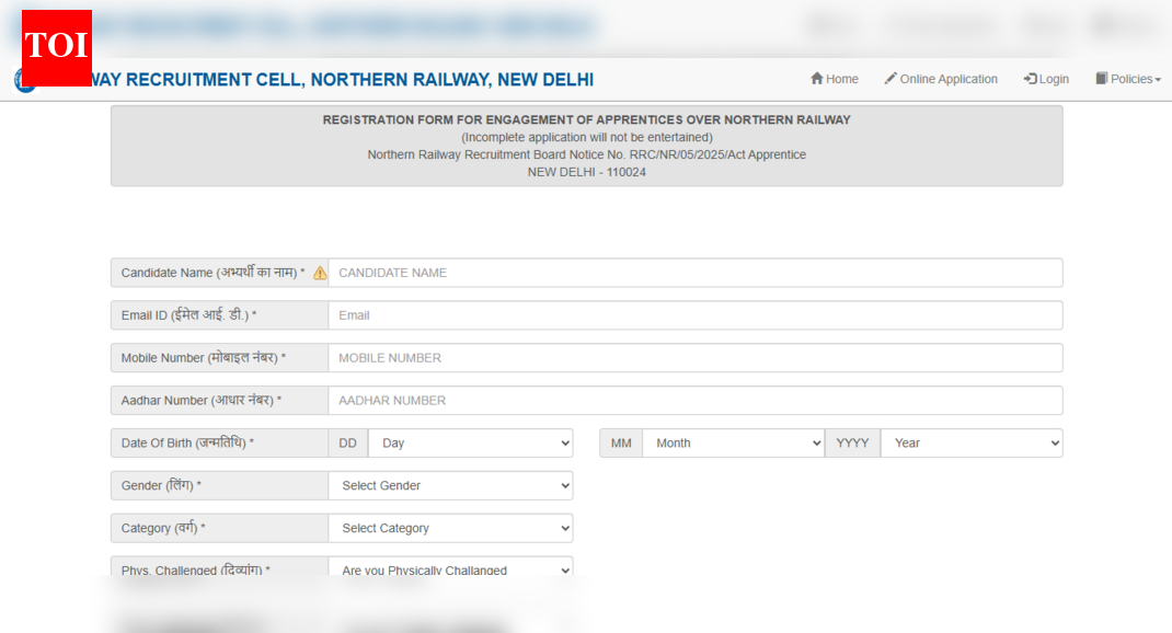 RRC Northern Railway Apprentice recruitment 2025: Registration begins for 4,116 vacancies at rrcnr.org; direct link to apply here