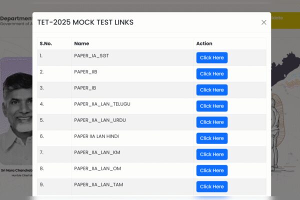 AP TET mock test link activated at tet2dsc.apcfss.in: Check direct link here
