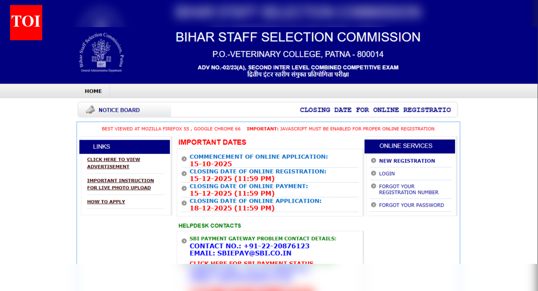 BSSC Inter Level recruitment 2025: Registration deadline for 23,175 vacancies extended; apply online by this date