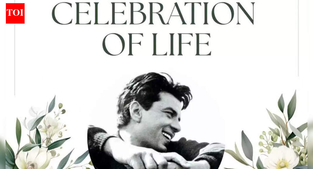 Dharmendra’s prayer meet to be held tomorrow evening; poster reads ‘Celebration of life’