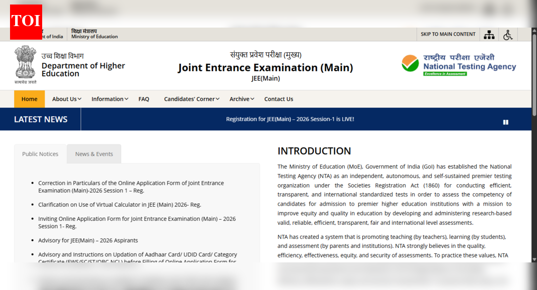 JEE Main 2026: Session 1 registration window closes today; check direct link to apply and key details here