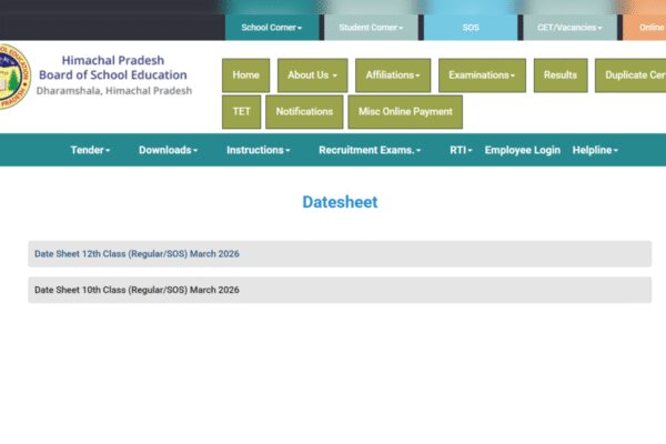 HPBOSE Class 10th, 12th datesheet 2025 released: Direct link to download here