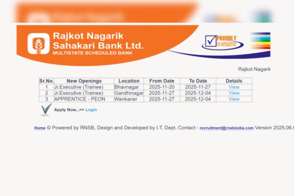 RNSB releases recruitment notice for Executive and Apprentice posts 2025: Check details here