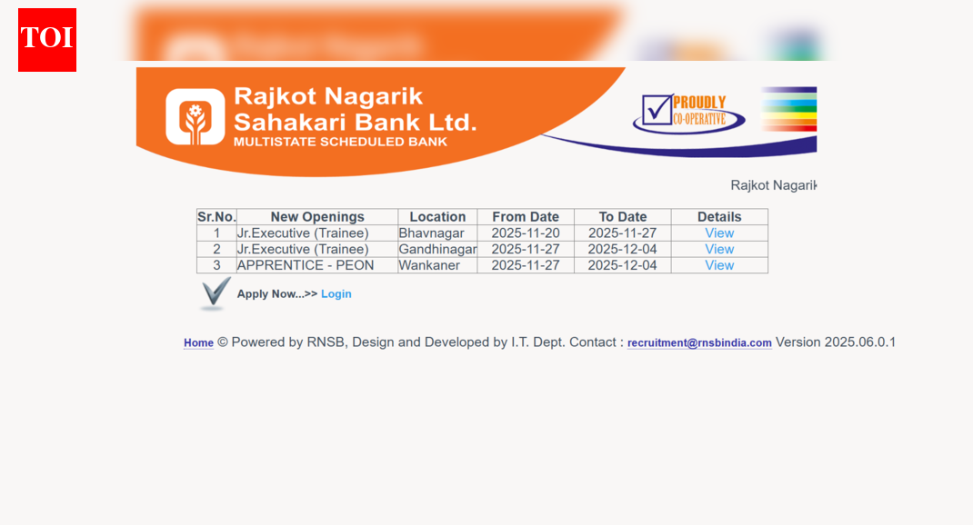 RNSB releases recruitment notice for Executive and Apprentice posts 2025: Check details here