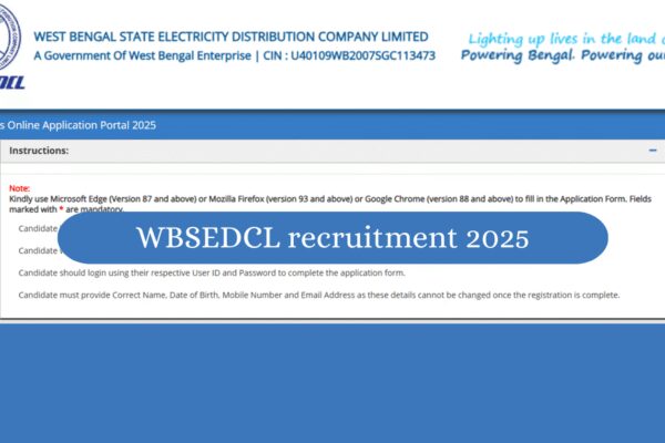 WBSEDCL Recruitment 2025: Application begins for 447 Junior Engineer, Assistant Manager posts, register by this date