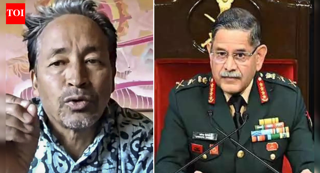 A fake video of Army Chief General Upendra Dwivedi, created using AI, falsely claimed he offered condolences for climate activist Sonam Wangchuk’s alleged custodial death. Pakistan-based propaganda accounts circulated the clip. The Press Information Bureau confirmed the video’s alteration, emphasizing the Army chief made no such statement and urging citizens to verify information. Sonam Wangchuk and Upendra Dwivedi (Images/Agencies)  NEW DELHI: A digitally manipulated video of Chief of Army Staff General Upendra Dwivedi was circulated online by a Pakistan-based propaganda handle on Thursday. The fake clip falsely claimed that he had issued a statement about the alleged custodial death of detained Ladakh climate activist Sonam Wangchuk.The Press Information Bureau’s fact-check unit verified that the clip was fake and digitally altered using artificial intelligence technology. It emphasised that the Army chief has made no such remarks and urged citizens not to share unverified content intended to spread misinformation and undermine faith in the Indian Armed Forces.According to the fake post shared by the Pakistan-based account, it read: “Following the custodial death of Sonam Wangchuk, Indian Army chief Gen. Upendra Dwivedi offered condolences, now being suppressed by media. Even the Army seems exhausted by Hindutva fascists forcing their own agenda.”In the fabricated clip, General Dwivedi could be heard saying: “I express my deep regret at the passing of Sonam Wangchuk while he was in state custody. His death has caused understandable concern among citizens across Ladakh and the rest of the country. As Chief of General Staff, I extend my condolences to his family and to all who knew him. Every life lost under detention demands clarity and accountability. I have requested the central government to conduct a thorough and transparent inquiry. All facts must be verified so that confidence in our institutions remains intact. May his family find strength during this difficult time.”However, fact-checkers confirmed that the original speech was completely unrelated. The authentic video was posted by news agency PTI on the same day and showed General Dwivedi addressing the Chanakya Defence Dialogue 2025.In the original video, Dwivedi stated: “The military is shedding inhibitions, opening ranges, funding startups, and joining national technology missions to strengthen this troika transformation even further.”The PIB warned that such content is created to intentionally spread false narratives and urged social media users to rely only on official and credible sources for accurate information.Wangchuk was detained on September 26, two days after violent protests in Leh demanding statehood and Sixth Schedule status for Ladakh that left four people dead and over 90 injured.Authorities have accused him of inciting the unrest. He was shifted to a jail in Jodhpur, Rajasthan and booked under the National Security Act (NSA), which allows preventive detention for up to 12 months in cases deemed a threat to national security.On November 23, the Leh Apex Body (LAB), a group leading the agitation submitted a draft proposal to the home ministry, calling a “general amnesty” for Wangchuk and others detained over the September 24 violence a key condition for continued talks with the Centre.The document argued that releasing detainees would help “restore peace and build confidence” in Ladakh.About the AuthorTOI News DeskThe TOI News Desk comprises a dedicated and tireless team of journalists who operate around the clock to deliver the most current and comprehensive news and updates to the readers of The Times of India worldwide. With an unwavering commitment to excellence in journalism, our team is at the forefront of gathering, verifying, and presenting breaking news, in-depth analysis, and insightful reports on a wide range of topics. The TOI News Desk is your trusted source for staying informed and connected to the ever-evolving global landscape, ensuring that our readers are equipped with the latest developments that matter most.”Read MoreEnd of ArticleFollow Us On Social MediaVideos’Darkest Times’: Imran Khan’s Sister Calls Out Pakistan Govt, Compares Asim Munir To Adolf HitlerIndia Must Prepare For Violent Future As CDS Chauhan Says Even One Failure Could Prove CatastrophicIndia Is a Key Ally, Cyprus Assures Strong Push to Finalise India–EU FTA TalksImran Khan Health Rumour: PTI Holds Sit In Outside Adiala Jail, KP CM Sohail Afridi Stages ProtestRam Madhav Challenges ‘No-Religion’ Narrative in White Collar Terror DebateAustralia Says India Is Now A Leading Global Power, Credits PM Modi For Transforming World DynamicsOusted PM Sheikh Hasina Faces Fresh Conviction as Court Awards 21-Year TermPM Modi Announces Major Move Allowing Private Players Into Nuclear Sector To Spur Advanced ReactorsExplained: Why Vikram-I Could Transform India’s Satellite Launch Market And Global Space Leadership‘Pak, Bangladesh, US…’: BJP Alleges Congress Using Foreign ‘X’ Accounts to Set India’s Narrative123Photostories5 quiet signs your relationship is emotionally secureMeet the star kid who debut with Shruti Haasan, vanished after the film, and now runs an Rs 8500 crore businessNature’s Ozempic: 5 edibles that ‘mimic’ the popular weight-loss drug with natural benefits5 knee strengthening exercises you can do at homeThese 4 common habits could be destroying your gut lining5 lethal killer animals that are an example of predators behind beauty5 winter foods that naturally mimic OzempicDid Nike just collaborate with ‘Stranger Things’? Here’s how Indians can grab the collectionWhat is the ideal meal to sleep gap time, and why it is important for digestion and better sleepMalayalam cinema legends who made every frame shine with raw talent123Hot PicksDelhi AQI TodayNew Labour CodeWorld NewsGold rate todaySilver rate todayPublic Holidays NovemberBank Holidays NovemberTop TrendingJayden Daniels InjuryFortnite Chapter 7 LeakedAyesha CurryFuzzy ZoellerCristiano RonaldoStefon DiggsGabrielle UnionVanessa BryantReed Sheppard GirlfriendStephen Curry