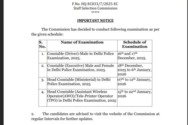 Delhi Police Constable exam dates 2025 released: Check details here