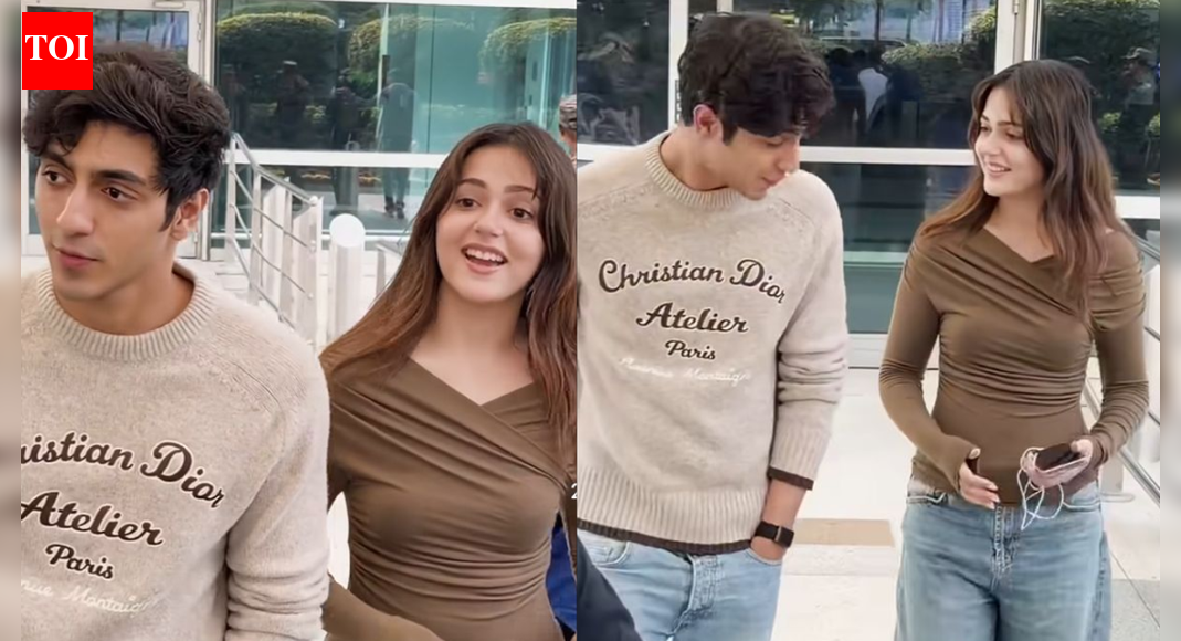 ‘Saiyaara’ stars Ahaan Panday and Aneet Padda spotted chatting and giggling at the airport amid dating rumours