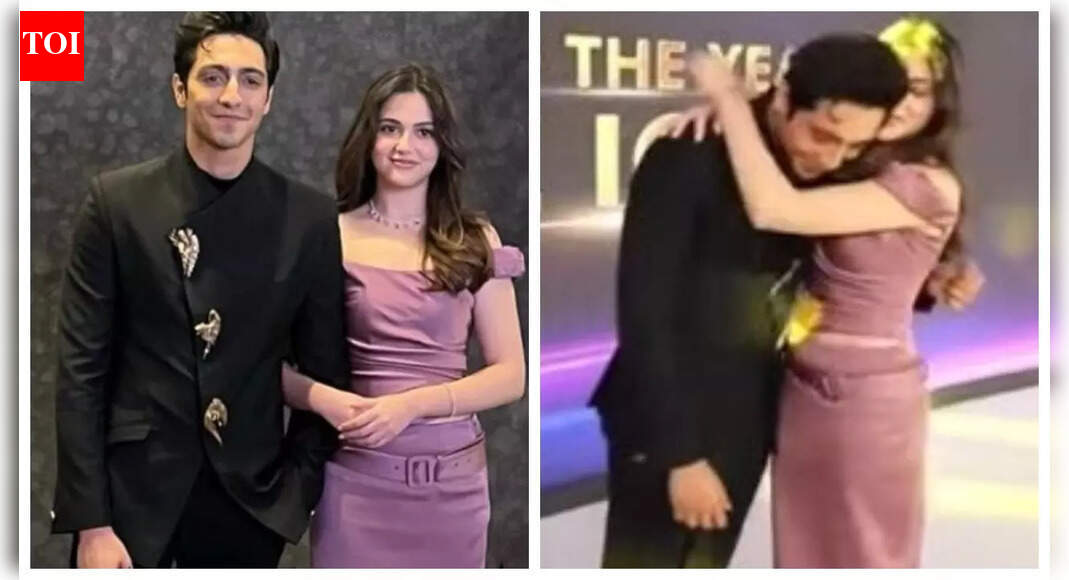 Aneet Padda crowns Ahaan Panday ‘best man in the world’; rumoured couple HUG as they re-create ‘Saiyaara’ scene – WATCH