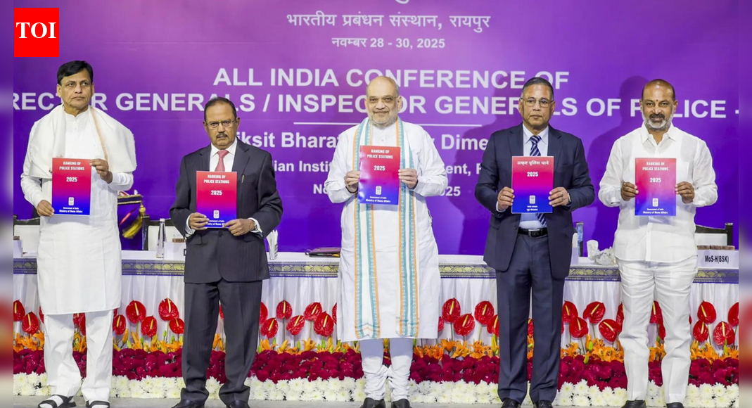 Home Minister Amit Shah announced that Left-wing extremism, North-East insurgency, and terrorism in Jammu & Kashmir will soon be resolved. He highlighted the government’s focus on intelligence, clear objectives, and coordinated action to combat these issues and narcotics. Shah also stated that Naxalism will be eradicated before the next DGP/IGP conference. Addressing the 60th all-India DGP/IGP conference in Raipur, Chhattisgarh, Shah said the security forces and the police are delivering strong blows to extremism, radicalisation and narcotics NEW DELHI: Stating that the Narendra Modi govt has provided permanent solutions to the three hotspots that had become a festering wound for the nation — Left-wing extremism-hit areas, insurgency-affected North-East, and terror-hit Jammu & Kashmir — home minister Amit Shah on Friday told the police heads from across the country that these regions will “very soon” become like the rest of the country.Addressing the 60th all-India DGP/IGP conference in Raipur, Chhattisgarh, Shah said the security forces and the police are delivering strong blows to extremism, radicalisation and narcotics by focusing on three key aspects: accuracy of intelligence, clarity of objectives, and synergy in action. “We must launch a 360-degree attack on narcotics and organised crime and build such a system that drug traffickers and criminals do not get even an inch of space in this country,” he said. The time has come, he added, for state police forces to work in coordination with the Narcotics Control Bureau (NCB) and strike hard at narcotics gangs operating at state, national and international levels, and put their masterminds behind bars.Shah said that the DGP/IGP conference has, under the leadership of Prime Minister Narendra Modi, emerged as a key forum for resolving the country’s internal security challenges – ranging from identifying problems and challenges to formulating strategies and policies.Referring to the actionable steps taken by the Modi govt for the complete elimination of Naxalism, the home minister noted that 586 fortified police stations had been constructed in Maoist-infested areas, strengthening the security grid. As a result, he said, the number of Naxal-affected districts has come down from 126 in 2014 to just 11 now.“The country will be completely free from the menace of Naxalism before the next DGP/IGP conference,” he announced.Highlighting the concrete steps taken by the Modi govt to bolster national security, Shah recounted the additional powers and mandate given to NIA, including to probe terror crimes against Indian citizens abroad, tightening the Unlawful Activities Prevention Act (UAPA), enactment of three new criminal laws and stronger laws against narcotics and fugitive offenders. He further said that once the three new criminal laws are fully implemented, policing in India will become the most modern in the world.Referring to the stern action taken against terrorism and extremism, Shah said that after the Centre banned the Popular Front of India (PFI), nationwide raids were conducted on their hideouts and arrests were made, “which is an outstanding example of Centre-State coordination”.About the AuthorBharti JainBharti Jain is senior editor with The Times of India, New Delhi. She has been writing on security matters since 1996. Having covered the Union home ministry, security agencies, Election Commission and the ‘prime’ political beat, the Congress, for The Economic Times all these years, she moved to TOI in August 2012. Her repertoire of news stories delves into the whole gamut of issues related to terrorism and internal strife, besides probing strategic affairs in India’s neighbourhood.Read MoreEnd of ArticleFollow Us On Social MediaVideosCyclone Ditwah Approaches India: Tamil Nadu, Puducherry, Andhra Pradesh Brace For Impact’Op Sindoor Was Just A Glimpse Of Future Theatre Commands’: Air Marshal Ashutosh DixitPM Modi Unveils World’s Tallest Bronze Statue Of Lord Ram In South GoaIndia Says US Trade Deal Is ‘Only Matter Of Time’ As Tariffs Reshape Bilateral Trade NegotiationsPM Modi Joins Over 1 Lakh Devotees In Mass Bhagwat Gita Recitation At Udupi EventIndia’s Updated Quake Map Warns Entire Himalayan Arc Faces Major Risk, Forcing Urgent Safety Reforms’They Are Ours, We’ll Prove It’: Pakistani Leader’s Absurd Claim On ‘Gujarat, Haryana, Rajasthan’Cyclone Ditwah Intensifies, Monsoon Fury Slams Sri Lanka With At Least 56 Dead And Dozens MissingViral Video: Stage Crashes During UP Wedding As BJP Leaders Gather To Greet Bride & GroomIndia-Russia Summit Dates Out As PM Modi, Putin Review S-400, Su-57 And Global Security Challenges123PhotostoriesAnkita Lokhande reveals she is returning to Laughter Chefs season 3; Krushna Abhishek says ‘We will celebrate Christmas with our Bhauji’4 simple exercises that can help relieve foot pain from diabetic neuropathyGirija Oak Godbole: Surprising facts about the ‘blue saree girl’ you didn’t knowFrom Pythons to Koalas: 5 sleepyhead animals that nap their way through most of the day2 effective drinks to control blood sugar naturally and how to make them at homeRanbir Kapoor, Alia Bhatt to Randeep Hooda: Actors who disappeared with their rolesFrom Saraayah to Sipaara: A look at 2025 Bollywood baby names and their meanings5 countries with zero airports, yet travellers make it in for the experienceSobhita Dhulipala to Shanaya Kapoor: 5 breathtaking celeb looks of the dayHow to make iron and protein-rich Egg and Spinach Omelette for breakfast123Hot PicksDelhi AQI TodayNew Labour CodeWorld NewsGold rate todaySilver rate todayPublic Holidays NovemberBank Holidays NovemberTop TrendingJayden Daniels InjuryCyclone Ditwah ImpactBengaluru techieFortnite Chapter 7 LeakedAyesha CurryFuzzy ZoellerDelhi Car Blast10 Greatest Thanksgiving Moments in NFL historyGabrielle UnionVanessa Bryant