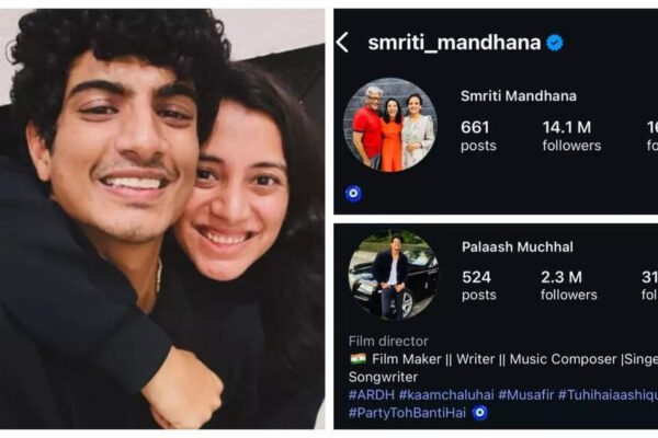 Palash Muchhal and Smriti Mandhana update their Instagram bios with ‘evil eye’ emojis after postponing wedding