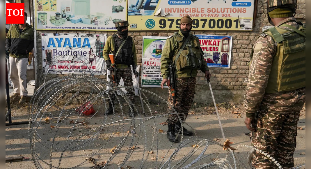 (File photo) JAMMU: Security forces launched a joint cordon-and-search operation in the upper reaches of Basantgarh in J&K’s Udhampur district following information about the alleged movement of three terror suspects in the region.Officials said the joint team — comprising Army, J&K Police, and CRPF personnel — was combing the densely forested Chigla-Balotha area, acting on reports about the suspects having fled into the woods. Drones and sniffer dogs had been roped in to assist the troops on the ground, fortify the cordon, and plug possible escape routes.India Tells UNSC To Enforce Zero-Tolerance On Terror Strictly Hours After Delhi Blast Kills TwelveBasantgarh falls on a traditional infiltration route used by Pakistani terrorists, who cross the international border in Kathua and move through the higher reaches towards Doda and Kishtwar districts in Jammu Division, before proceeding to Kashmir Valley. The Kathua-Udhampur-Doda-Kishtwar belt has witnessed multiple encounters and terror strikes in the past.Last month, a massive joint cordon-and-search operation was initiated in Udhampur’s Latti area after locals reported that a group of terror suspects had allegedly entered a house in Kirchi village, threatened its residents, and fled after snatching cash on Oct 17.End of ArticleFollow Us On Social MediaVideosCyclone Ditwah Approaches India: Tamil Nadu, Puducherry, Andhra Pradesh Brace For Impact’Op Sindoor Was Just A Glimpse Of Future Theatre Commands’: Air Marshal Ashutosh DixitPM Modi Unveils World’s Tallest Bronze Statue Of Lord Ram In South GoaIndia Says US Trade Deal Is ‘Only Matter Of Time’ As Tariffs Reshape Bilateral Trade NegotiationsPM Modi Joins Over 1 Lakh Devotees In Mass Bhagwat Gita Recitation At Udupi EventIndia’s Updated Quake Map Warns Entire Himalayan Arc Faces Major Risk, Forcing Urgent Safety Reforms’They Are Ours, We’ll Prove It’: Pakistani Leader’s Absurd Claim On ‘Gujarat, Haryana, Rajasthan’Cyclone Ditwah Intensifies, Monsoon Fury Slams Sri Lanka With At Least 56 Dead And Dozens MissingViral Video: Stage Crashes During UP Wedding As BJP Leaders Gather To Greet Bride & GroomIndia-Russia Summit Dates Out As PM Modi, Putin Review S-400, Su-57 And Global Security Challenges123PhotostoriesAnkita Lokhande reveals she is returning to Laughter Chefs season 3; Krushna Abhishek says ‘We will celebrate Christmas with our Bhauji’4 simple exercises that can help relieve foot pain from diabetic neuropathyGirija Oak Godbole: Surprising facts about the ‘blue saree girl’ you didn’t knowFrom Pythons to Koalas: 5 sleepyhead animals that nap their way through most of the day2 effective drinks to control blood sugar naturally and how to make them at homeRanbir Kapoor, Alia Bhatt to Randeep Hooda: Actors who disappeared with their rolesFrom Saraayah to Sipaara: A look at 2025 Bollywood baby names and their meanings5 countries with zero airports, yet travellers make it in for the experienceSobhita Dhulipala to Shanaya Kapoor: 5 breathtaking celeb looks of the dayHow to make iron and protein-rich Egg and Spinach Omelette for breakfast123Hot PicksDelhi AQI TodayNew Labour CodeWorld NewsGold rate todaySilver rate todayPublic Holidays NovemberBank Holidays NovemberTop TrendingJayden Daniels InjuryCyclone Ditwah ImpactBengaluru techieFortnite Chapter 7 LeakedAyesha CurryFuzzy ZoellerDelhi Car Blast10 Greatest Thanksgiving Moments in NFL historyGabrielle UnionVanessa Bryant
