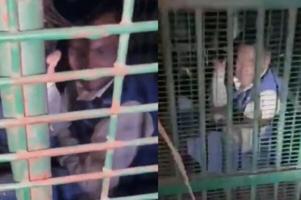 Uttar Pradesh: ‘Drunk’ man found trapped in a metal cage set for leopard in Bahraich; rescued after 2-hour operation