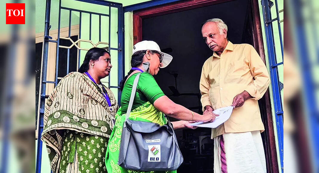 Representational image NEW DELHI: The Bharatiya Janata Party (BJP) has set up a national coordination team to monitor the ongoing Special Intensive Revision (SIR) of electoral rolls and flag any “discrepancies,” along with issues faced by Booth Level Officers (BLOs) across the country. The seven-member committee will be headed by BJP national general secretary Tarun Chugh. Its other members include Dr K Laxman, K Annamalai, Om Prakash Dhankhar, Alka Gurjar, Dr Anirban Ganguly and Jamyang Tsering Namgyal. The panel has already begun field visits. On Saturday, Ganguly visited Nadia district in his home state, West Bengal, to review the revision exercise. West Bengal, which heads to polls next year as the BJP attempts to challenge 3-term chief minister Mamata Banerjee and her Trinamool Congress, will be covered by the committee until December 1. The review in the Union territory of Andaman and Nicobar Islands has already been completed. The Election Commission recently announced “phase 2” of the SIR across nine states and three Union Territories. The exercise has seen reports of BLO deaths and resignations, attributed in some cases to work pressure. Phase 2 — the first was in Bihar ahead of the state’s recently-conducted assembly polls — began on November 4 and will culminate with the final voter list publication on February 7, 2026. According to the Election Commission, 99.43 per cent of enumeration forms had been distributed by November 28, covering more than 50 crore electors. A total of 5,32,828 BLOs are handling the on-ground distribution and collection of these forms across the 12 states and UTs, supported by 11,40,598 BLAs. Uttar Pradesh has seen the highest volume of distribution, with 15,39,93,688 forms handed out. So far, 74.1 per cent of forms have been digitised. Lakshadweep has completed digitisation of all its 57,813 forms, while Uttar Pradesh currently trails with 54.97 per cent digitised — 8,48,82,670 forms.(With ANI inputs)About the AuthorTOI News DeskThe TOI News Desk comprises a dedicated and tireless team of journalists who operate around the clock to deliver the most current and comprehensive news and updates to the readers of The Times of India worldwide. With an unwavering commitment to excellence in journalism, our team is at the forefront of gathering, verifying, and presenting breaking news, in-depth analysis, and insightful reports on a wide range of topics. The TOI News Desk is your trusted source for staying informed and connected to the ever-evolving global landscape, ensuring that our readers are equipped with the latest developments that matter most.”Read MoreEnd of ArticleFollow Us On Social MediaVideosAfter India’s 8.2% GDP Jump, Piyush Goyal Credits Reforms And Predicts Strong, Sustained ExpansionIMD Issues Red Alert as Cyclone Ditwah Approaches TN; Sri Lanka Deaths Exceed 80Siddaramaiah, DK Shivakumar Project Unity After High-Stakes Karnataka Meet Amid Rumours Of Cong RiftEU MP Filip Dewinter Labels Pakistan As A ‘Terror State’, Urges Europe To Act And Align With IndiaNepal’s Currency Map Includes Indian Land; Ex-Minister Calls Dialogue Essential Amid Rising TensionIndia’s Maritime Future Is Preordained: CDS Chauhan Predicts Indian Navy’s Decisive Warfighting RolePak Slams Rajnath’s Sindh Remark But Ignores Its Leader Claiming Gujarat, Rajasthan, Haryana As OwnIndiGo And Air India Warn Of Delays As Airbus Solar Radiation Snag Hits 350 A320 Jets In IndiaPakistan Faces Global Scrutiny as UN Flags Grave Risks to Rule of Law, Judicial Freedom, GovernanceCyclone Ditwah Approaches India: Tamil Nadu, Puducherry, Andhra Pradesh Brace For Impact123PhotostoriesHyderabad Unveils India’s First Mobile Anti-Drone Vehicle to Boost Security MeasuresIn Pics | Tesla Opens India’s First All-In-One Facility in GurgaonNoida Apple Store Unveiled: India’s Fifth Retail Location with Peacock-Inspired Design at DLF Mall of India7 animals that became space travellers ahead of humansShilpa Shetty yet again serves major fashion goals with her silver saree-jacket comboYour soul temple: 6 powerful temples to visit in India based on personality types7 houseplants to avoid if you have kidsEveryday fashion inspired by Bollywood elegance and effortless celebrity charm influencing real life wardrobes across generations5 must visit places in Delhi for a fun weekend with kidsHow Dilwale Dulhania Le Jayenge rewrote the way India falls in love123Hot PicksDelhi AQI TodayNew Labour CodeWorld NewsGold rate todaySilver rate todayPublic Holidays NovemberBank Holidays NovemberTop TrendingGiannis AntetokounmpoBo BichetteWWE Smackdown HighlightsDonald TrumpPerez HiltonCyclone DitwahR AshwinAyesha CurryFuzzy ZoellerJammie Booker