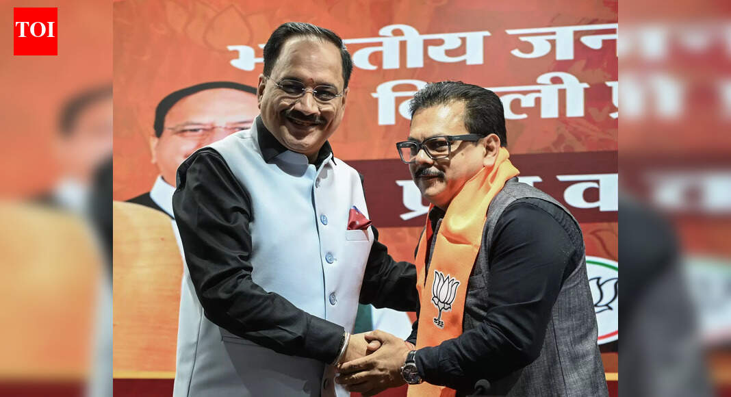 Delhi BJP president Virendra Sachdeva shakes welcomes former Aam Aadmi Party MLA Rajesh Gupta to the BJP, in New Delhi  NEW DELHI: Former two-time Wazirpur MLA Rajesh Gupta joined the Bharatiya Janata Party (BJP) on Saturday, quitting the Aam Aadmi Party (AAP) on the eve of bypolls in the AAP-run Municipal Corporation of Delhi (MCD). Gupta, who was inducted into the BJP by Delhi unit chief Virendra Sachdeva, grew emotional as he urged AAP supremo and former Delhi chief minister Arvind Kejriwal to introspect on why “many people” have left the party — and why more may do so in the near future.”…I was left with no choice (but to resign). Many others want to leave – I suggest they should and come to a party which is actually working for the nation. A party which would respect and not ‘use and throw’ its workers,” he said at a press conference with Sachdeva.Gupta then began to choke up and received a pat on his back by Sachdeva, who tried to calm down the ex-AAP leader.“I spoke with you (Sachdeva) only yesterday. I am a nobody — a defeated MLA — yet the love and respect you showed me moved me. The party I was in… its chief never spoke to me, never visited my home, never even called. Arvind ji, you will have to introspect on why people are leaving you. We always stood by you, and this is how my loyalty was rewarded,” he added.Delhi AAP president Saurabh Bharadwaj, in a post on X, extended his best wishes to Gupta on joining the BJP. He alleged that Gupta had been seeking an Ashok Vihar ward ticket for his wife and left the party after the request was denied. Gupta, a former MLA, also served as a national spokesperson for the AAP, headed its Karnataka unit, and was a vice-president in the party.(With PTI inputs)About the AuthorTOI News DeskThe TOI News Desk comprises a dedicated and tireless team of journalists who operate around the clock to deliver the most current and comprehensive news and updates to the readers of The Times of India worldwide. With an unwavering commitment to excellence in journalism, our team is at the forefront of gathering, verifying, and presenting breaking news, in-depth analysis, and insightful reports on a wide range of topics. The TOI News Desk is your trusted source for staying informed and connected to the ever-evolving global landscape, ensuring that our readers are equipped with the latest developments that matter most.”Read MoreEnd of ArticleFollow Us On Social MediaVideos“Our Rashtra Built On Culture, Not Clashes”: RSS Chief’s Big Claim On Nationhood“Oppression Will Trigger Jihad”: Jamiat Chief’s Explosive Claim Stirs StormEAM Jaishankar Decodes Massive US China Power Shift And Global Realignment In Sharp Kolkata AddressImran Khan Isolation Sparks Fury As PTI Claims His Photo Could Transform Pak’s Political RealityDelhi Court Extends Anmol Bishnoi’s Custody; NIA Probes Gang-Terror LinksAviation Expert Flags Deadly Risk In A320 Fleet After Critical Control System FailurePakistan Still Licking Op Sindoor Wounds: BSF Warns Next Attack Will Trigger Even Stronger ResponseAfter India’s 8.2% GDP Jump, Piyush Goyal Credits Reforms And Predicts Strong, Sustained ExpansionIMD Issues Red Alert as Cyclone Ditwah Approaches TN; Sri Lanka Deaths Exceed 80Siddaramaiah, DK Shivakumar Project Unity After High-Stakes Karnataka Meet Amid Rumours Of Cong Rift123PhotostoriesKajol to Janhvi Kapoor: Celebrity looks that defined today’s fashion mood board8 air-purifying indoor plants that naturally absorb harmful gasesFrom Dharmendra to Amjad Khan: Remembering the ‘Sholay’ stars who are no longer with usGen Z sensations Aneet Padda & Ahaan Panday serve old-school romance with their viral ‘Saiyaara’ glow-upHyderabad Unveils India’s First Mobile Anti-Drone Vehicle to Boost Security MeasuresIn Pics | Tesla Opens India’s First All-In-One Facility in GurgaonNoida Apple Store Unveiled: India’s Fifth Retail Location with Peacock-Inspired Design at DLF Mall of India7 animals that became space travellers ahead of humansShilpa Shetty yet again serves major fashion goals with her silver saree-jacket comboYour soul temple: 6 powerful temples to visit in India based on personality types123Hot PicksDelhi AQI TodayNew Labour CodeWorld NewsGold rate todaySilver rate todayPublic Holidays NovemberBank Holidays NovemberTop TrendingGiannis AntetokounmpoBo BichetteWWE Smackdown HighlightsDonald TrumpPerez HiltonCyclone DitwahR AshwinAyesha CurryFuzzy ZoellerJammie Booker