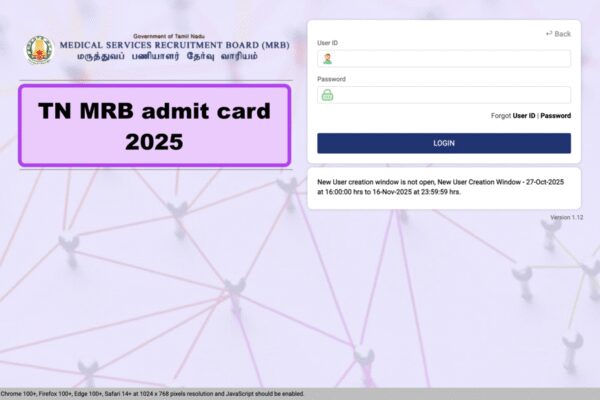 TN MRB admit card 2025 released for 1,429 Health Inspector vacancies: Check direct link and how to download hall ticket here