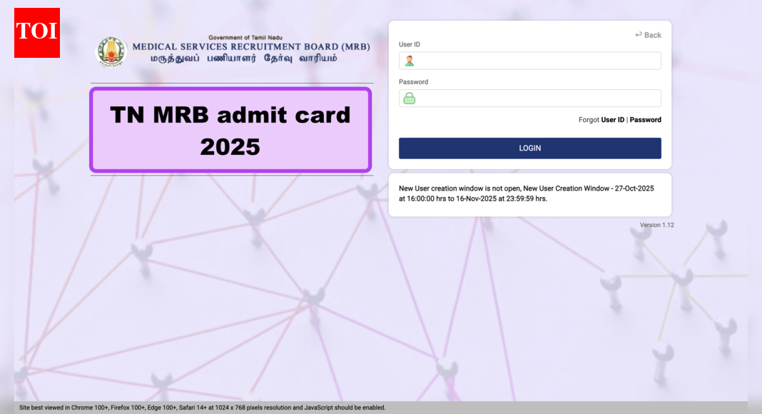 TN MRB admit card 2025 released for 1,429 Health Inspector vacancies: Check direct link and how to download hall ticket here