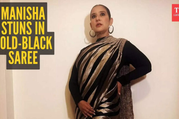 Manisha Koirala stepped out in a simple gold-black saree and ended up stealing the entire show