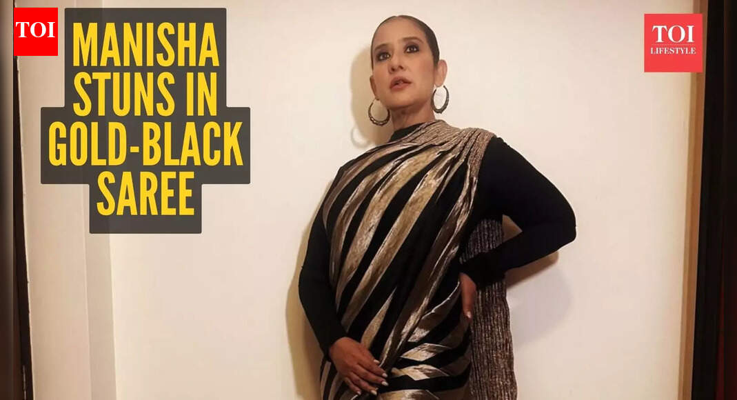 Manisha Koirala stepped out in a simple gold-black saree and ended up stealing the entire show