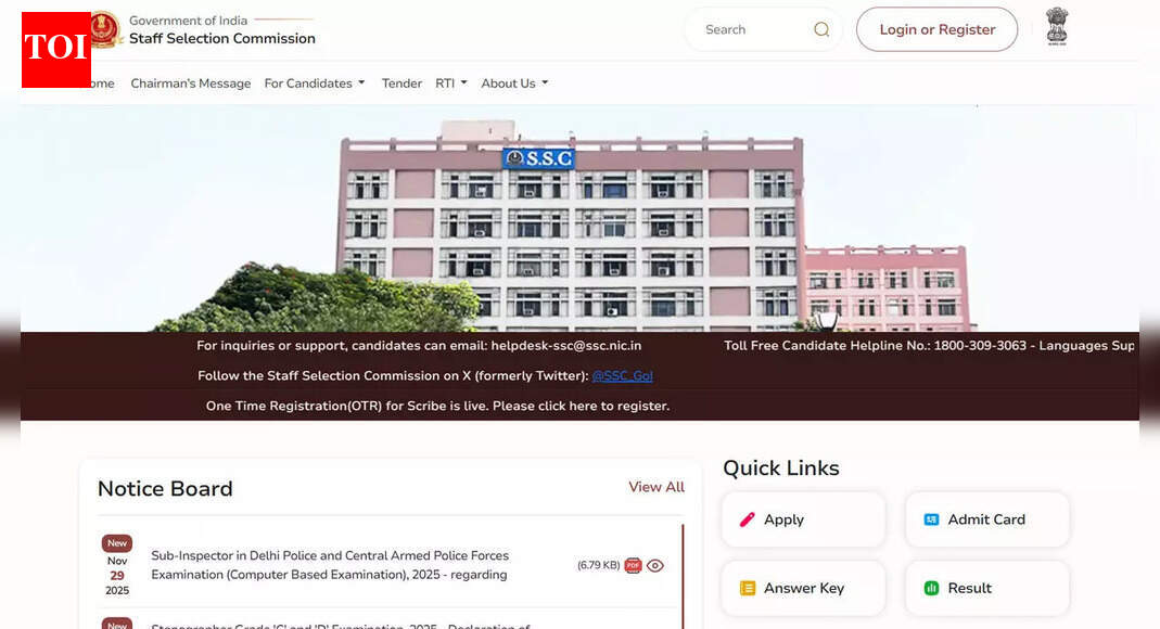 SSC CPO city intimation slip 2025 released at ssc.gov.in: Check CBE exam city, date, and shift details