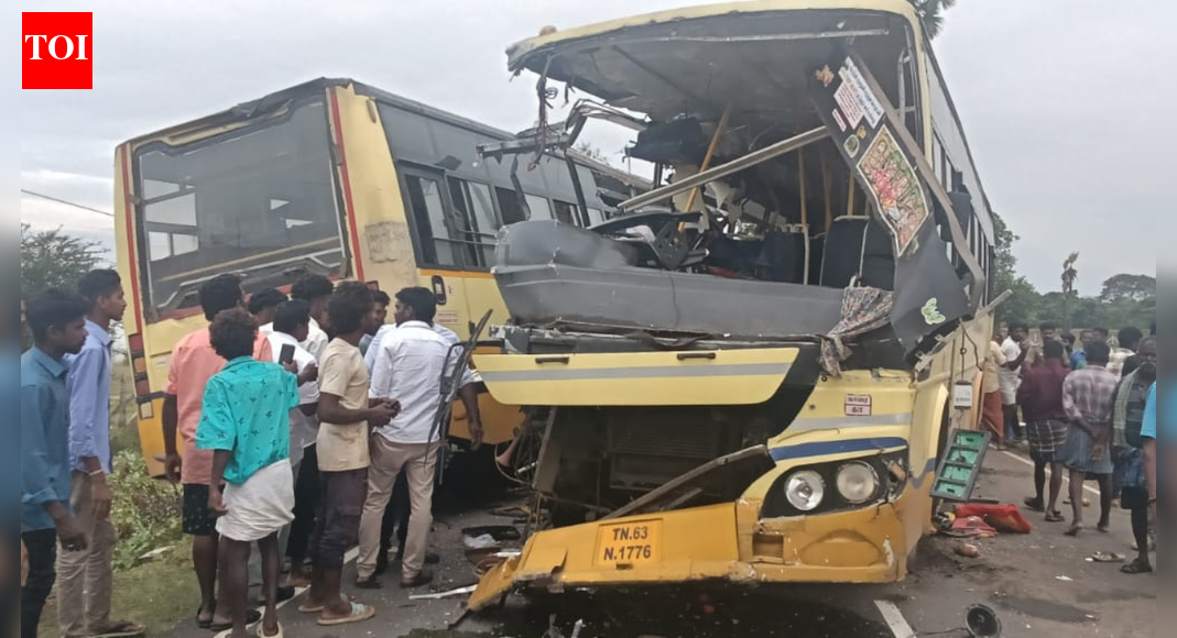 Government buses collided head-on: 11 killed, over 20 injured in collision near Karaikudi