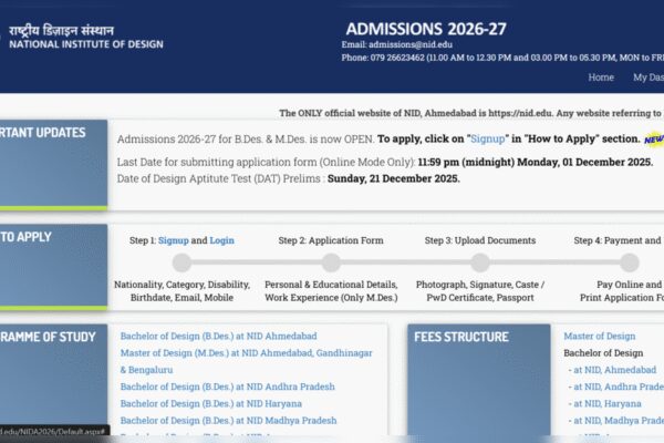 NID DAT registration 2025 closes today: Check direct link to apply and key details here
