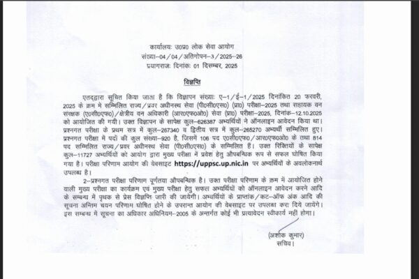 UPPSC PCS prelims result 2025 declared at uppsc.up.nic.in, more than 11,000 qualified: Check direct link here