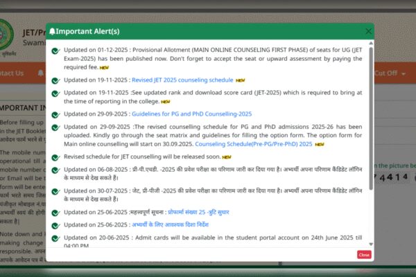 Rajasthan JET UG first provisional merit list 2025 released at jetskrau2025.com: Direct link to download here