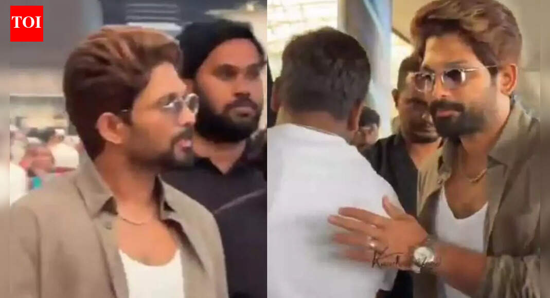 Allu Arjun flaunts new hair color and effortless beige look at the airport ahead; look fuels excitement for ‘AA22xA6’