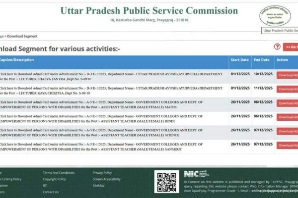 UP LT Grade Admit card 2025 out at uppsc.up.nic.in: Download AYUSH Lecturer Kaya Chikitsa and Shalya Tantra hall tickets here