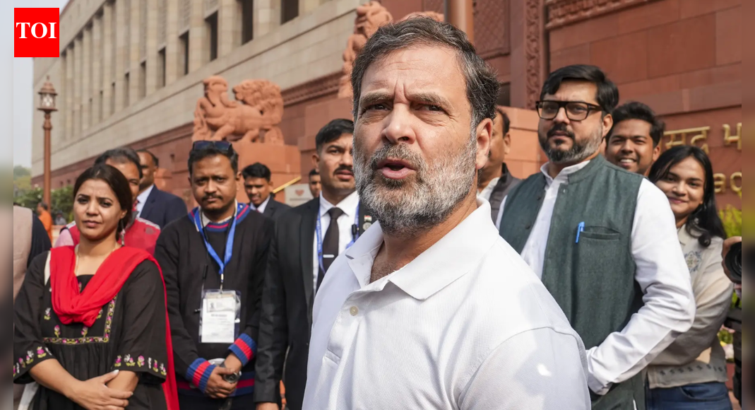 Congress leader Rahul Gandhi commented on Renuka Chowdhury bringing a stray dog to Parliament, stating pets are not allowed outside but “inside.” Gandhi’s remarks drew criticism from the BJP, who accused him of comparing opposition leaders to dogs. Chowdhury had brought the puppy after finding it near Parliament. Leader of Opposition in Lok Sabha Rahul Gandhi NEW DELHI: Congress leader Rahul Gandhi on Tuesday weighed in on the controversy over colleague Renuka Chowdhury bringing a stray dog to Parliament House, saying pets are not allowed outside the complex but “inside”.“Dog is the main topic of today, I believe. What has the poor dog done. The dog had come here. Why is it not allowed?” Gandhi told reporters, as quoted by PTI.Pointing towards the Parliament House building, he said, “Pets are not allowed here but they are allowed inside.”“I guess these are the things that India is discussing these days,” he added.Gandhi’s comments drew criticism from BJP spokesperson Pradeep Bhandari, who said on X, “Rahul Gandhi is comparing his own Congressmen, and Opposition leaders to Dog! This is how Parivarvadi treat temple of democracy.”Congress MP Renuka Chowdhury on Monday brought a stray dog onto the Parliament grounds on the first day of the Winter Session, despite objections from fellow MPs. Defending her action, she reportedly said that the “real dogs are sitting in Parliament” who regularly bite people.Chowdhury later explained that she had found the puppy on her way to Parliament. She said she stopped after witnessing a collision between a scooter and a car, and noticed the puppy by the roadside before deciding to take it with her.About the AuthorTOI News DeskThe TOI News Desk comprises a dedicated and tireless team of journalists who operate around the clock to deliver the most current and comprehensive news and updates to the readers of The Times of India worldwide. With an unwavering commitment to excellence in journalism, our team is at the forefront of gathering, verifying, and presenting breaking news, in-depth analysis, and insightful reports on a wide range of topics. The TOI News Desk is your trusted source for staying informed and connected to the ever-evolving global landscape, ensuring that our readers are equipped with the latest developments that matter most.”Read MoreEnd of ArticleFollow Us On Social MediaVideosWhy Did Pakistan Navy Stay Out During Operation Sindoor: Indian Navy Chief Reveals Stunning DetailsSanchar Saathi App Optional Says Centre Amid Fierce Pegasus-Like Snooping Charges and Privacy DebateSanchar Saathi App Triggers Cyber Security Versus Government Snooping Debate: All You Should KnowPakistan On Boil As Imran Khan Supporters Defy Crackdown Amid Rumours Of Death And Deep Isolation’Op Sindoor Drew Red Line’: Israeli Expert On India-Israel Ties, Defence Tech, China-Pakistan ThreatPolitical Storm Over Sanchar Saathi As Opposition Calls It A Snooping Tool, Govt Defends MoveAt UAE National Day, Piyush Goyal Says India-UAE Alliance Is Global Template For Trust, Innovation’India Values Thailand As Important Maritime Neighbour’: Jaishankar In Bilateral Talks With Thai FMIndia Stands Strong with B Russia Energy Investment, Ex-Envoy Malhotra ConfirmsWatch: MPs Speak Out as SIR Row Dominates Winter Session Opening123PhotostoriesChennai Metro to Add 28 Six-Car Trains by 2028 to Beat Peak-Hour RushNot just BR Ambedkar, 5 other people who made invaluable contribution in making of the constitutionHow Bhagavad Gita can heal unknown childhood trauma and unlock blockages for success in life5 powerful and meaningful Sanskrit shlokas that are powerful affirmations for children7 superfoods that make your knees stronger5 places in India that look completely different at 6 AM and 6 PMMumbai’s Next Big Upgrade: Triple Underground Walkways to Link Metro 3, Worli, BKC and Bullet Train Hub — A Game-Changer for Commuters with Faster, Smoother TravelEggs and high cholesterol: What’s safe and what’s not (expert tips)Why Maharashtra’s Vadhvan Port may become India’s next global gateway — Adani’s big maritime plans explained6 Everyday mistakes that secretly slow down your metabolism123Hot PicksParliament Winter SessionCyclone DitwahWorld NewsGold rate todaySilver rate todayPublic Holidays NovemberBank Holidays NovemberTop TrendingCardi BIPL AuctionShedeur SandersDrake MayeGold Price PredictionImran Khan ProtestWWE Raw HighlightsIND vs SA 2nd ODI TimeIPL Auction Players ListSmriti Mandhana